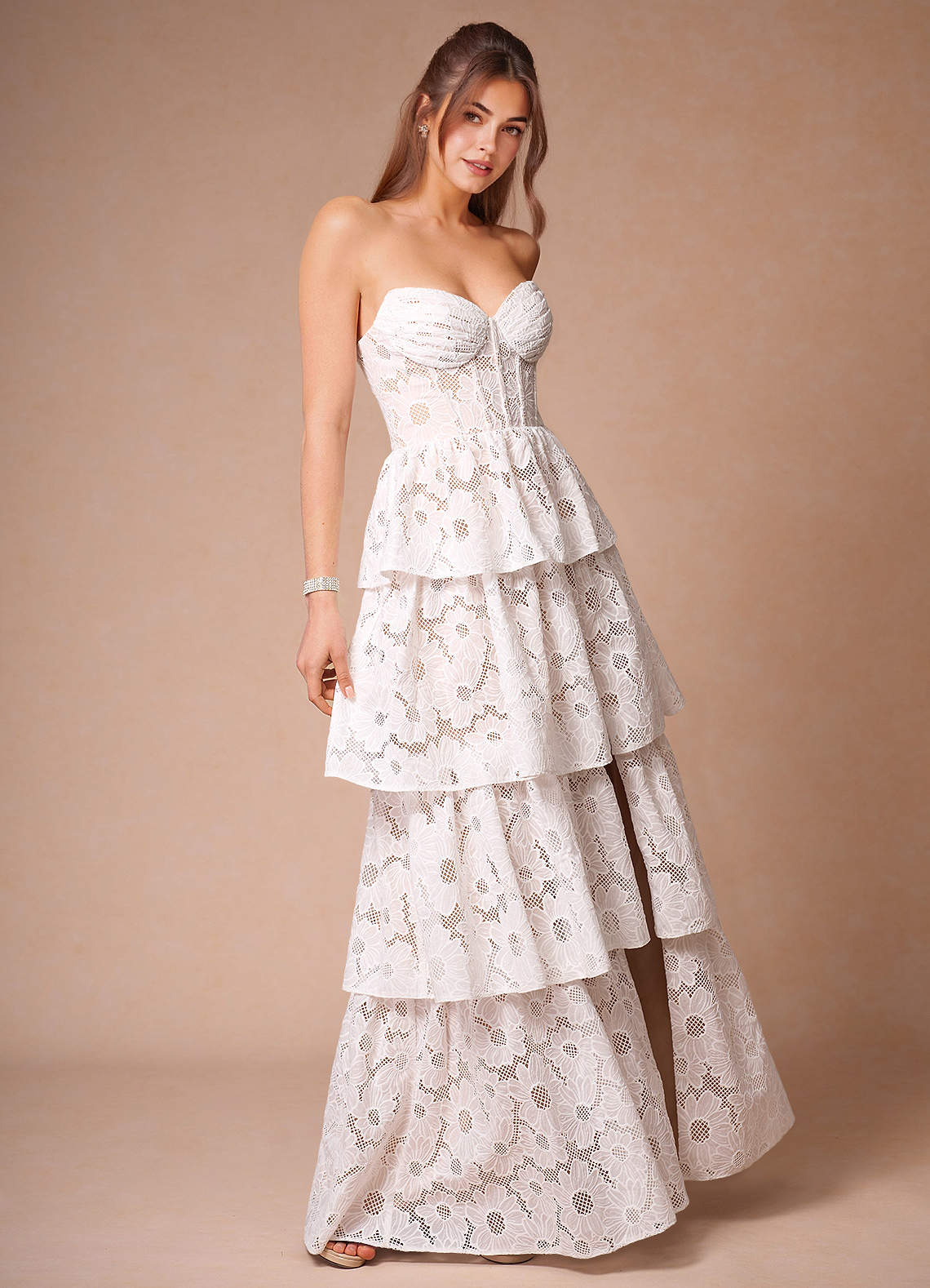 Galadriel White Lace Layered Dress  Dress