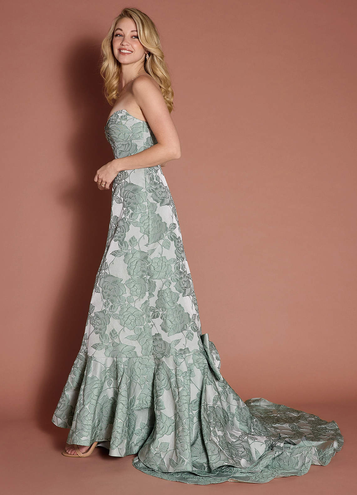 Bridget Mint Bow Gown  Dress