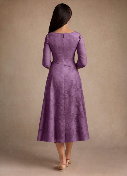 Wisteria A-Line Pleated Floral Burnout Dress