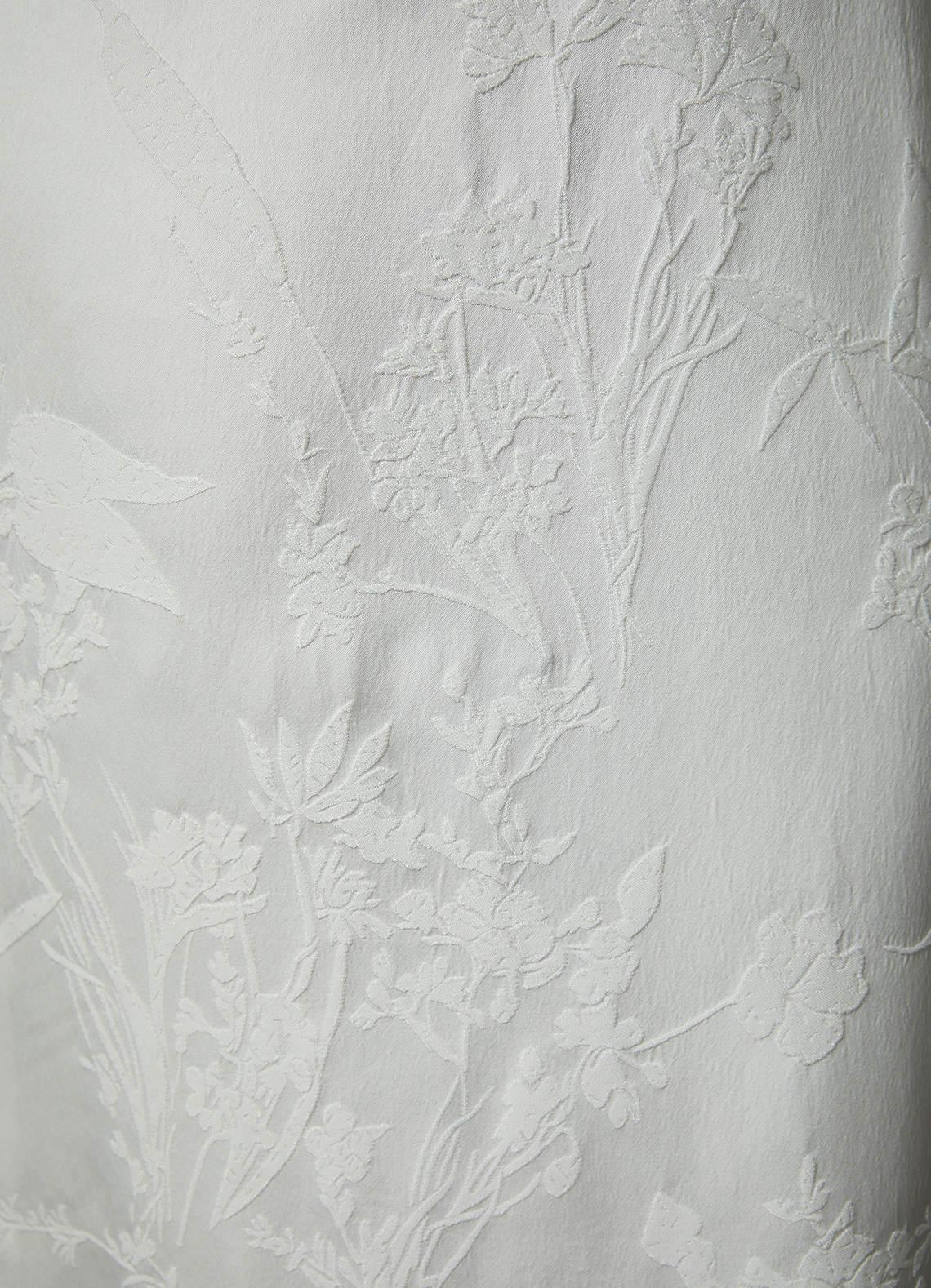 Diamond White Sheath Strapless Floral Jacquard Dress
