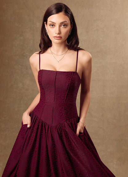 Alice Maroon Maxi Dress  Dress