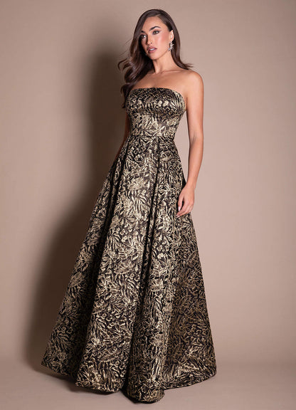 Valeri Ebony Gold Gown