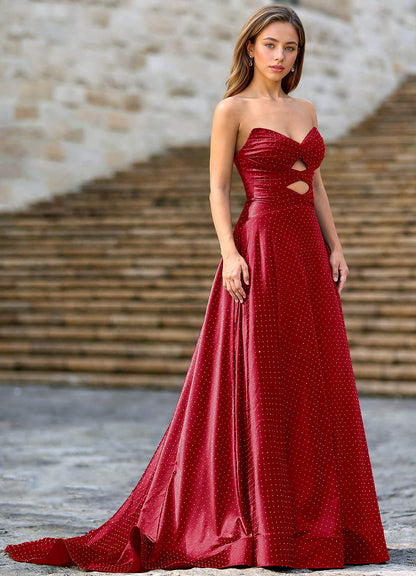 Ione Red A-Line Prom Dress