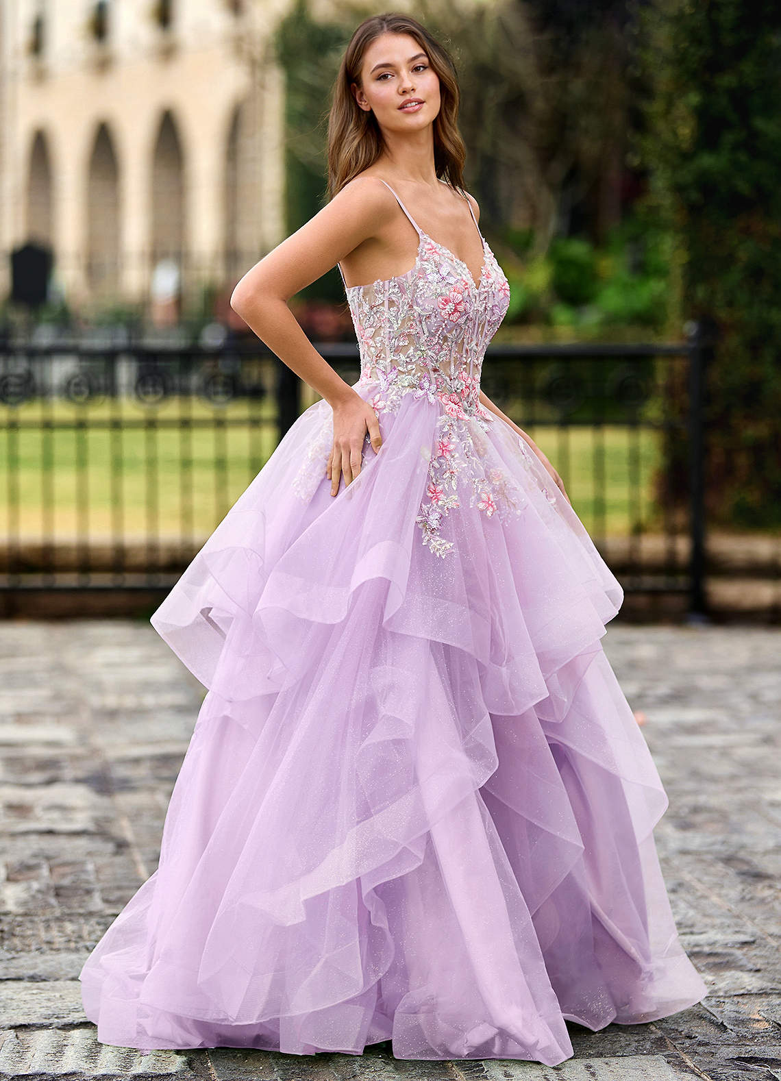Goartrume Pink Mermaid Tulle Prom Dress