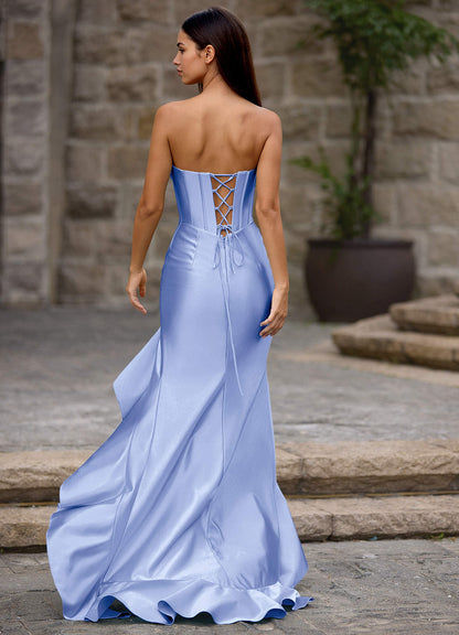 Siren Light Blue Mermaid Prom Dress