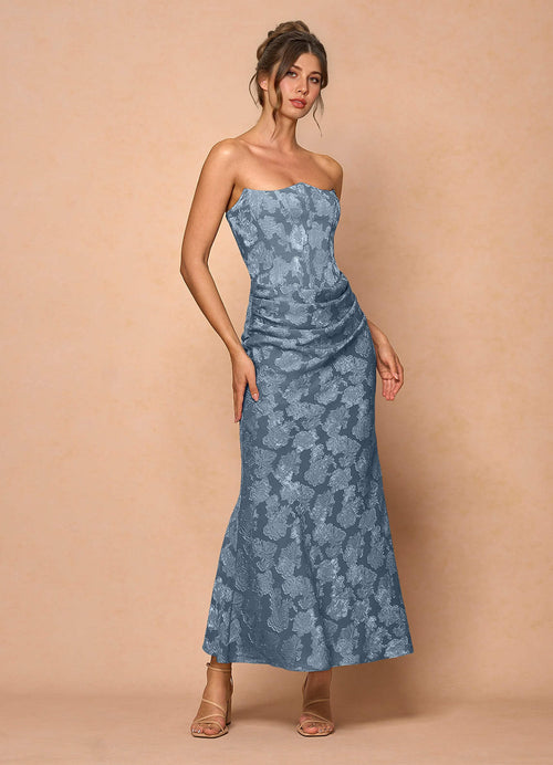 Ezrena Dusty Blue Maxi Dress