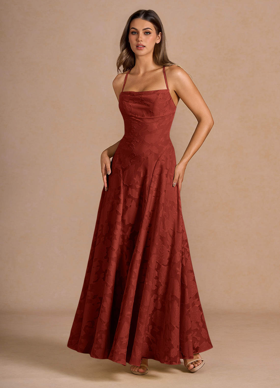 Marlo Terracotta Corset Prom Dress
