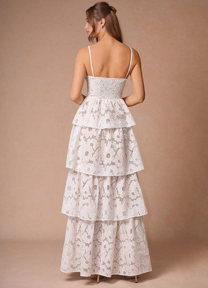 Galadriel White Lace Layered Dress  Dress