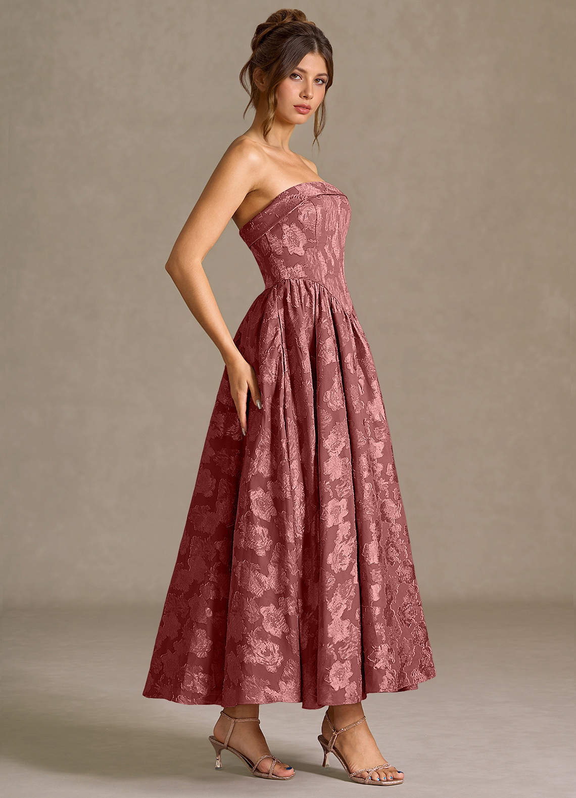 Mila Vintage Rose Midi Dress