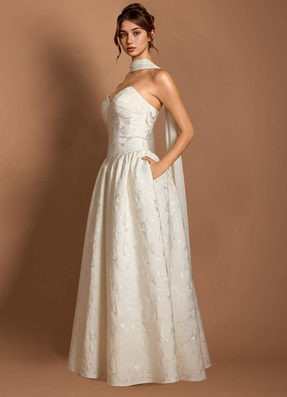 Astra French White Maxi Dress