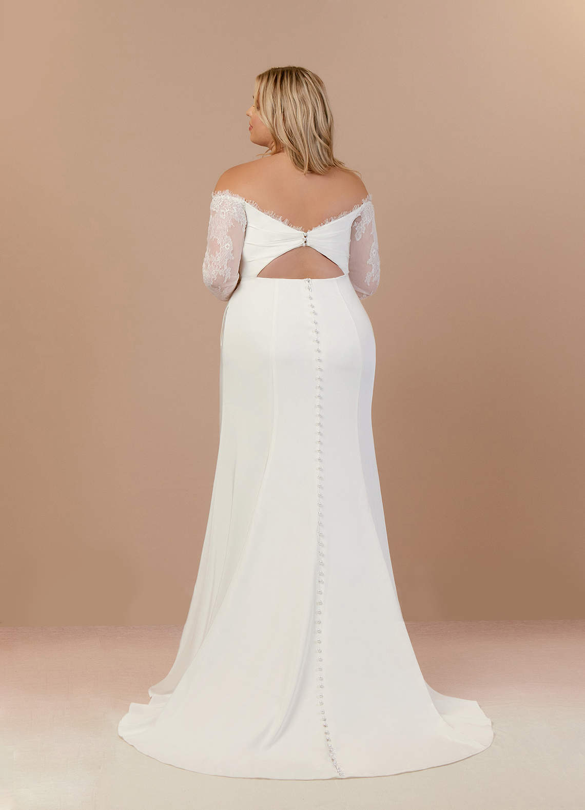 Diamond White Mermaid Sequins Crepe Back Satin Dress