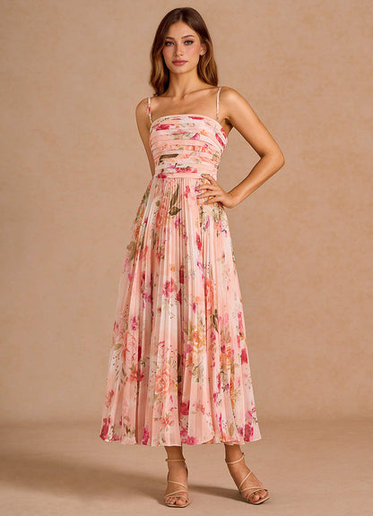 Celestine Abstract Bouquet Floral Midi Dress  Dress
