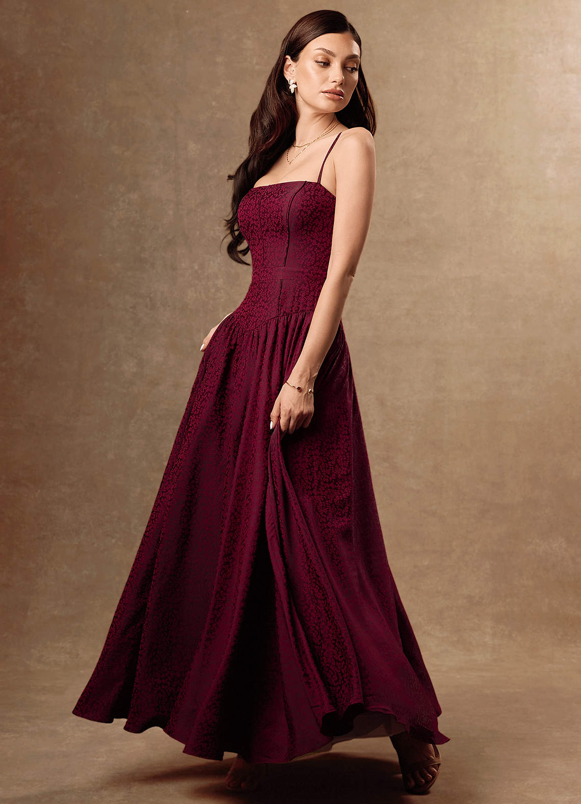 Alice Maroon Maxi Dress  Dress