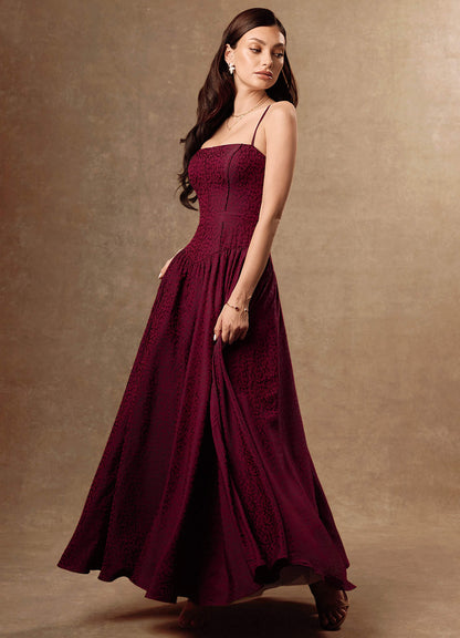 Alice Maroon Maxi Dress  Dress