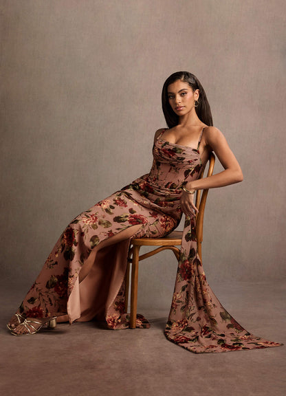 Aurra Mauve Multi Maxi Dress  Dress