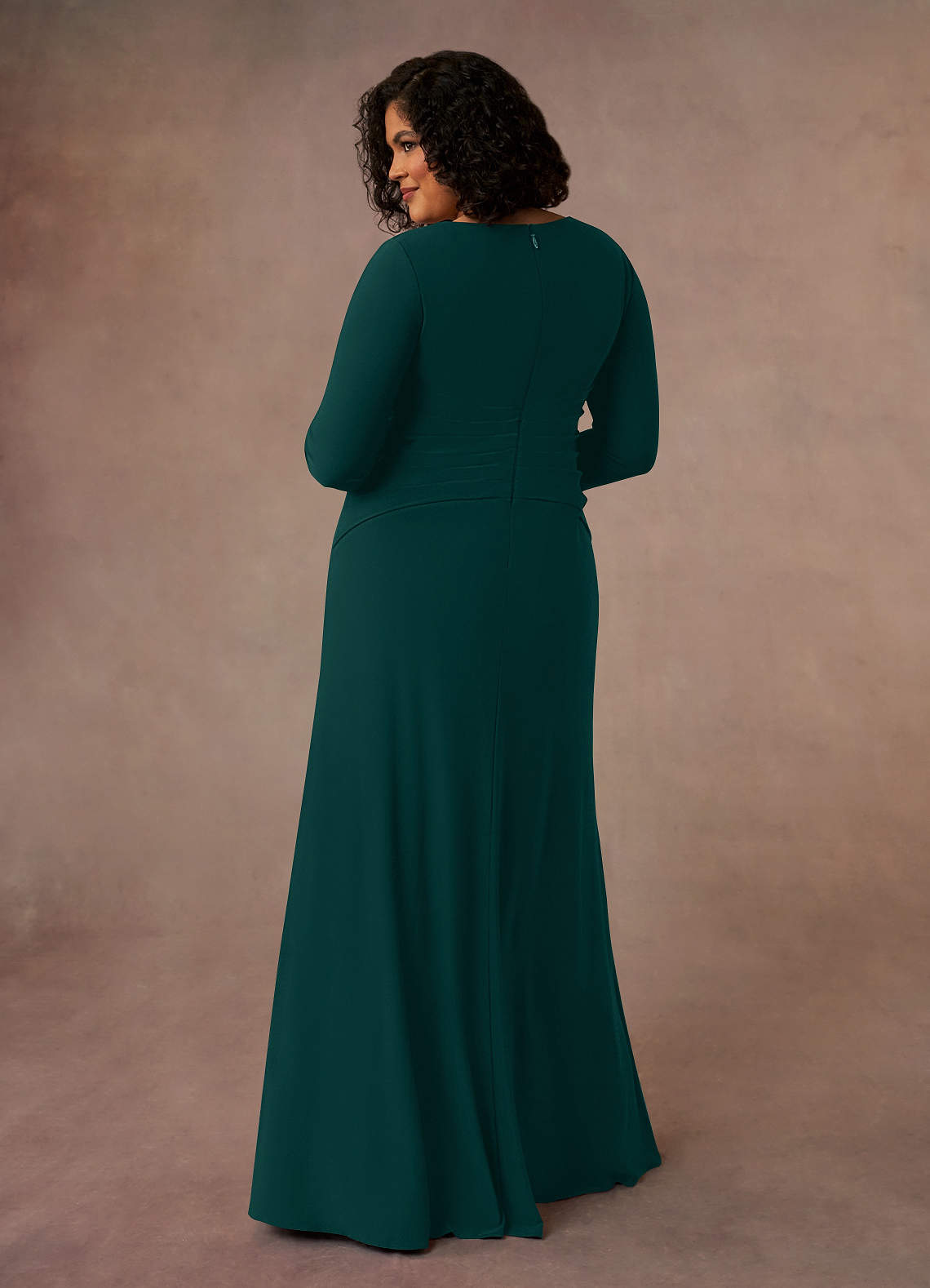 Pine A-Line Pleated Luxe Knit Dress