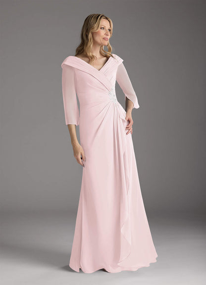 Blushing Pink A-Line Chiffon Dress