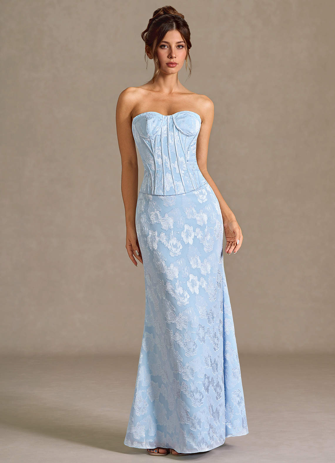 Mireya Powder Blue Corset Two-Piece Prom Dress