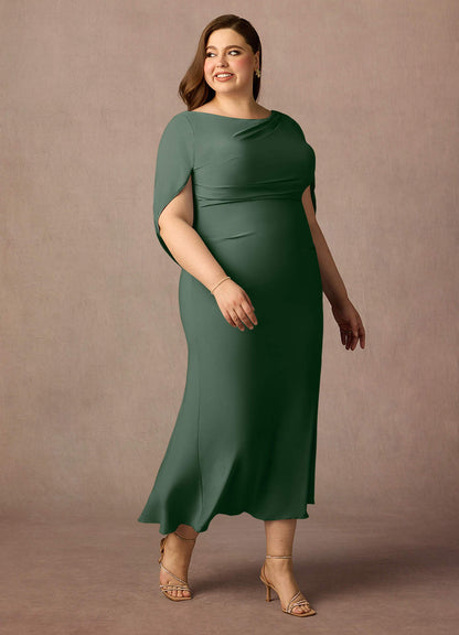 Eucalyptus Sheath Boatneck Luxe Knit Dress