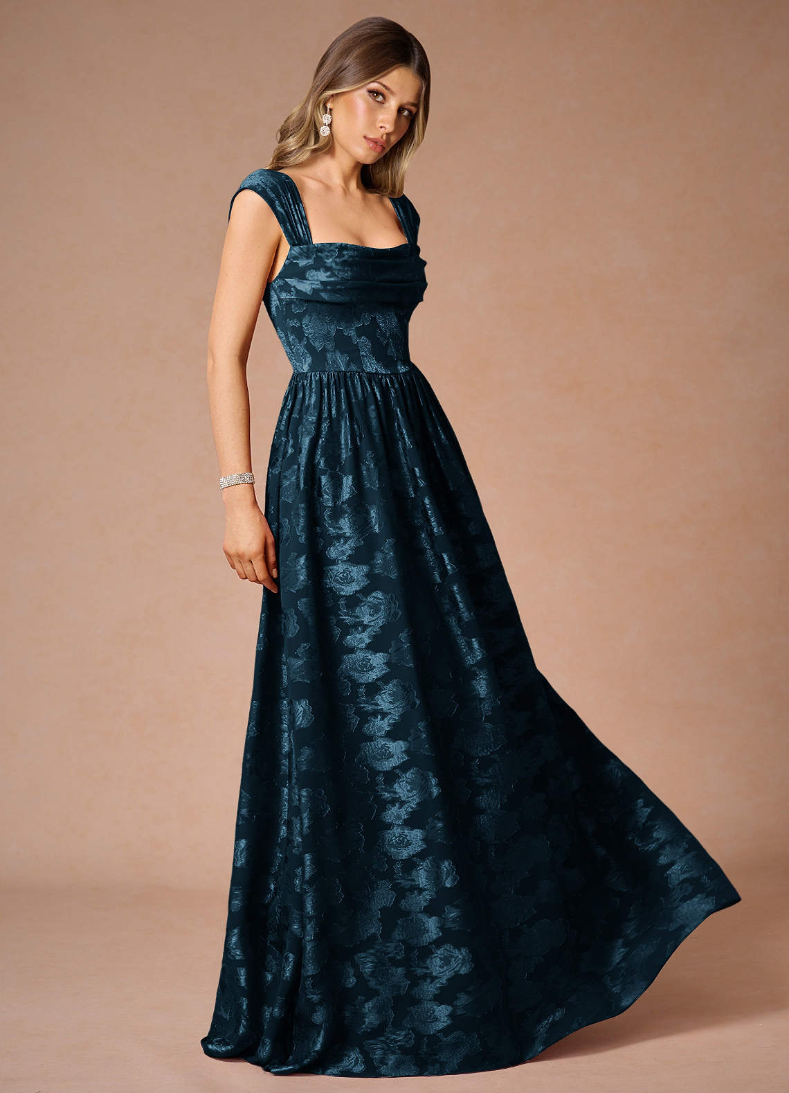 Hazel Navy Pleated Maxi Dress  Dress
