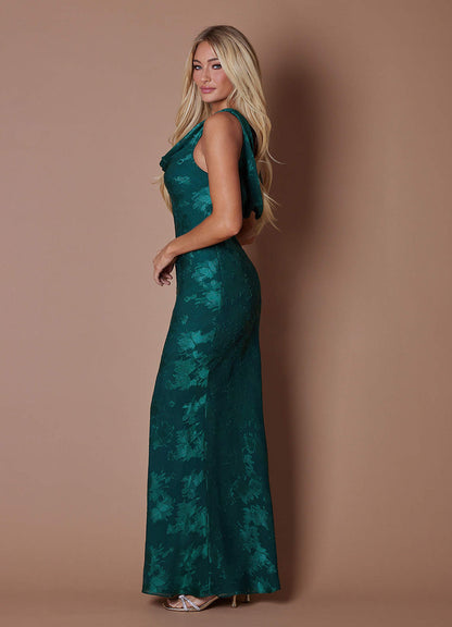 Juliet Dark Emerald Maxi Dress