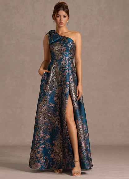 Jonelle Teal Floral Maxi Dress
