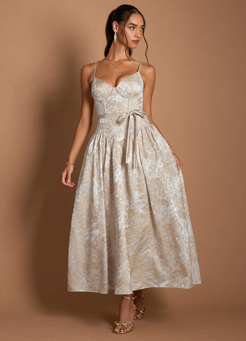 Tommi Vintage Champagne Maxi Dress