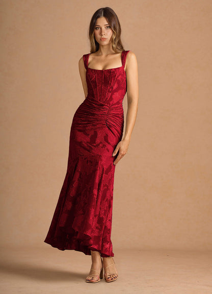 Tiana Ruby Red Maxi Dress  Dress