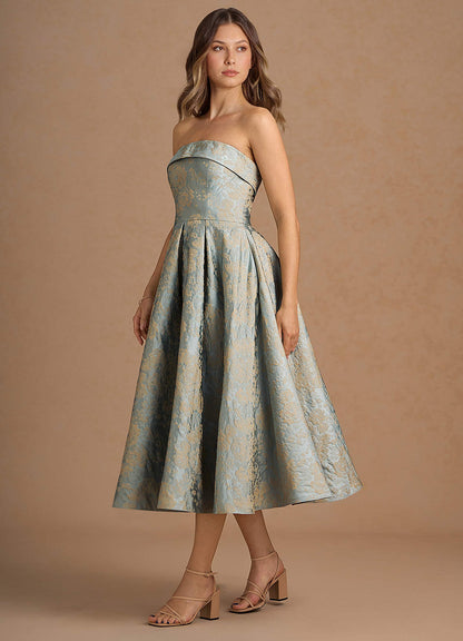 Cecilia Vintage Blue Midi Dress