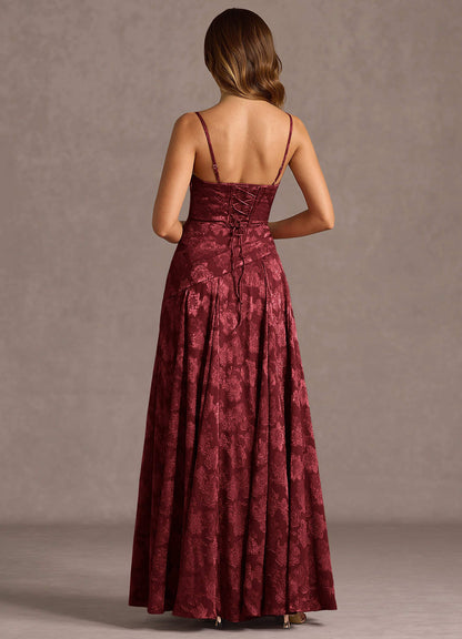 Gabriela Wine Maxi Dress  Dress