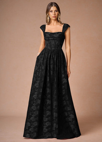 Hazel Black Pleated Maxi Dress  Dress