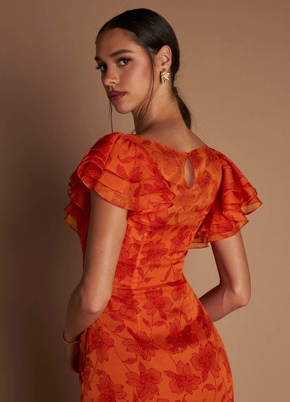 Amaria Tangerine Maxi Dress  Dress