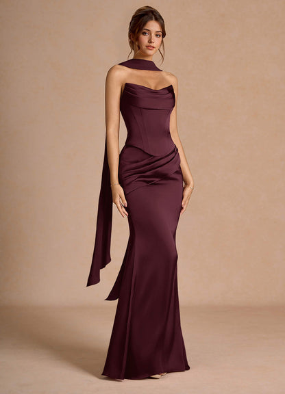 Sorrel Wine Corset Two-Piece Sets  Dress