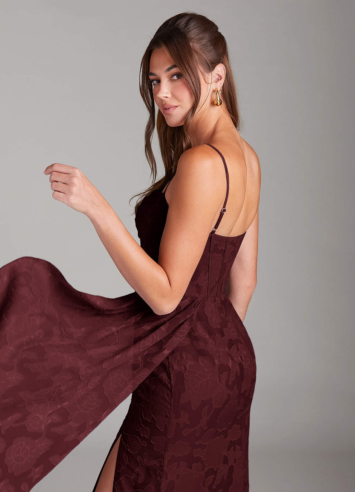 Denisa Wine Maxi Dress