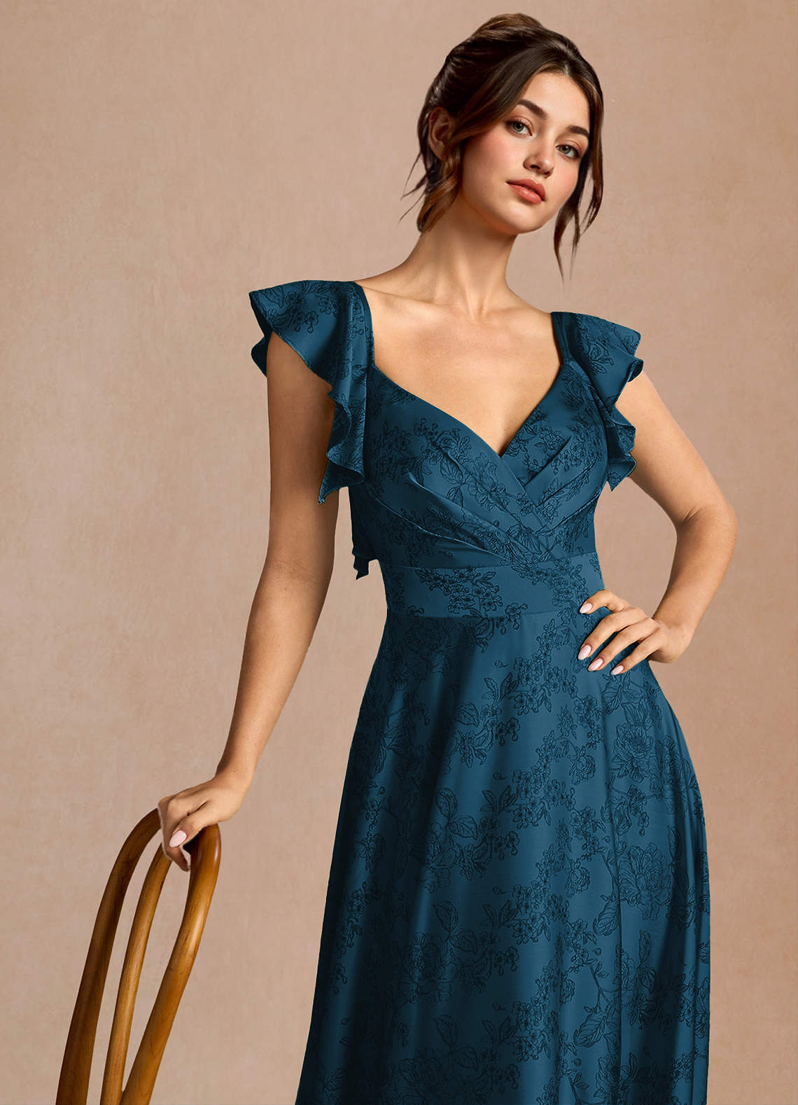Leilani Navy Black Midi Dress