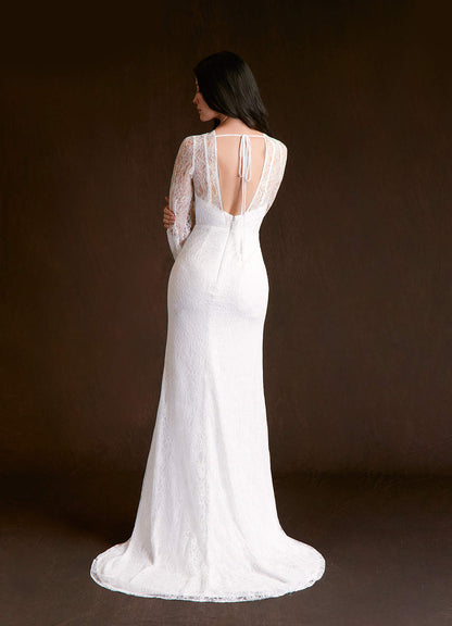 Diamond White Mermaid Lace Dress