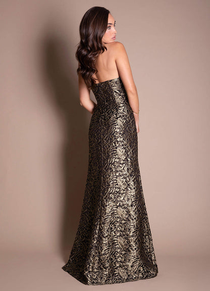Amali Ebony Gold Gown