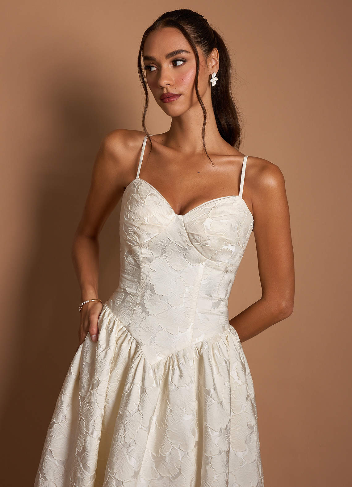 Astra French White Midi Dress  Dress