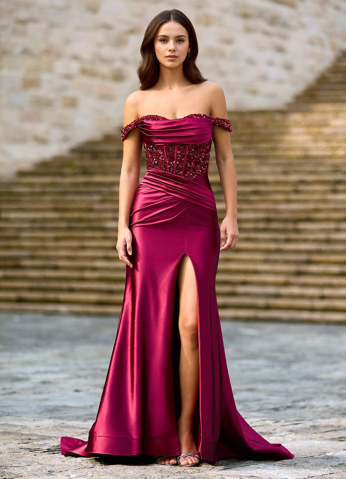 Coraline Ankara Red Lace Sheath-To-Flare Prom Dress