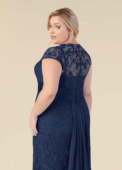 Dark Navy Mermaid Lace Dress