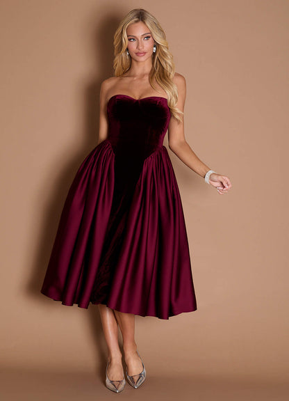 Marie Wine Midi Dress  Dress