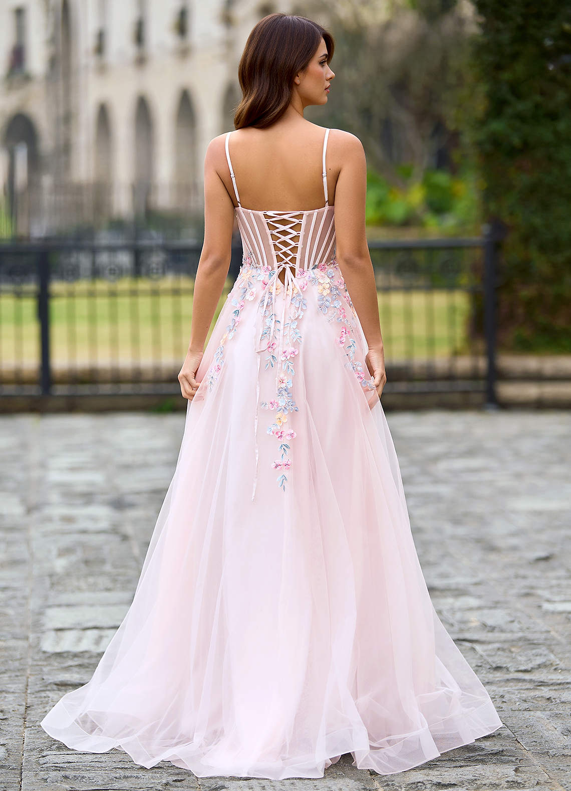 Juniper Blushing Pink A-Line Prom Dress