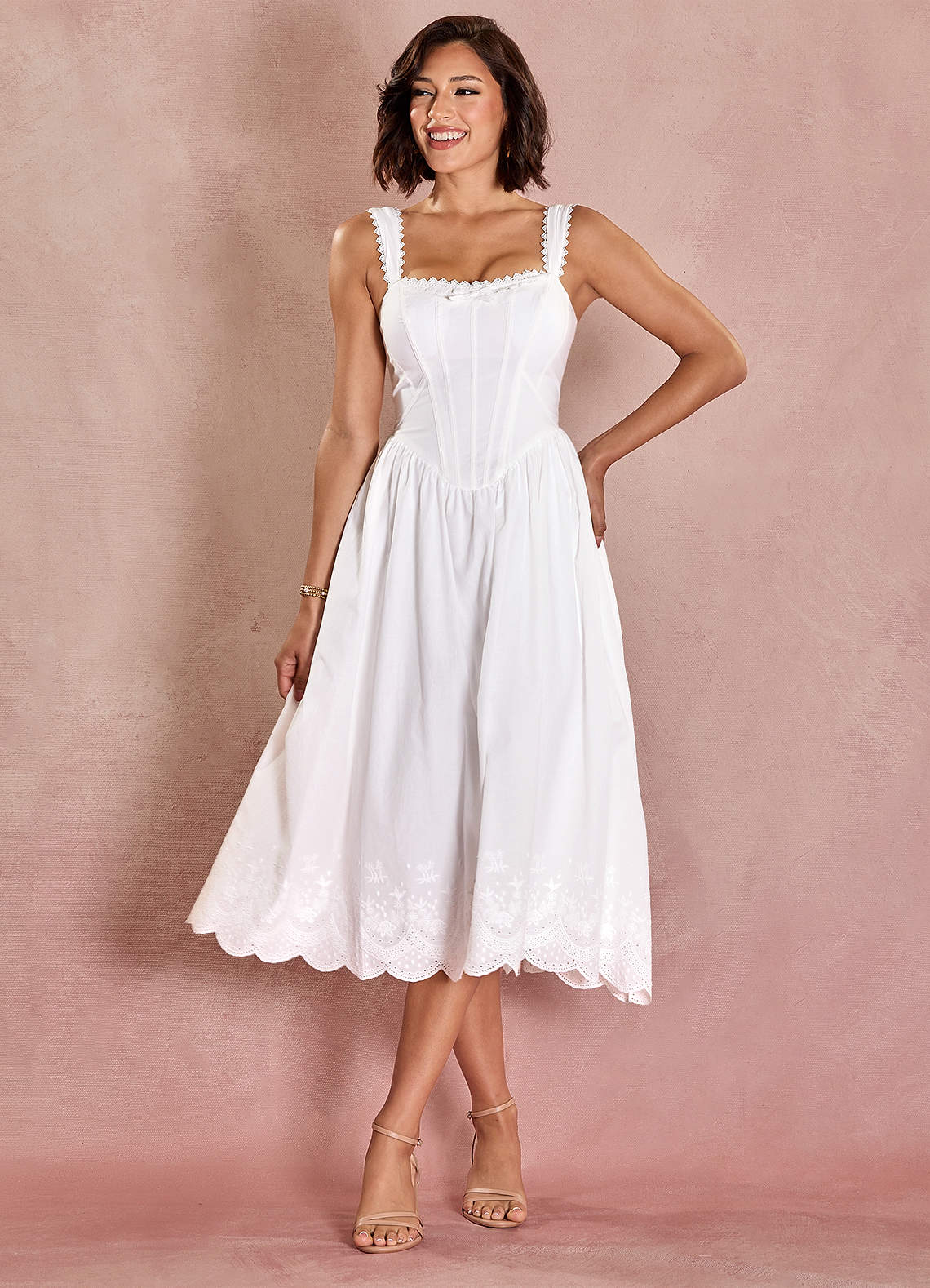 Kirsten White Midi Dress  Dress