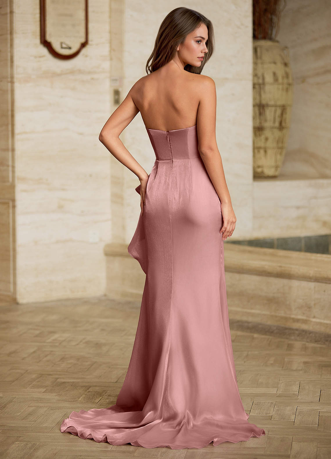 Cressidia Pink Strapless Gown  Dress