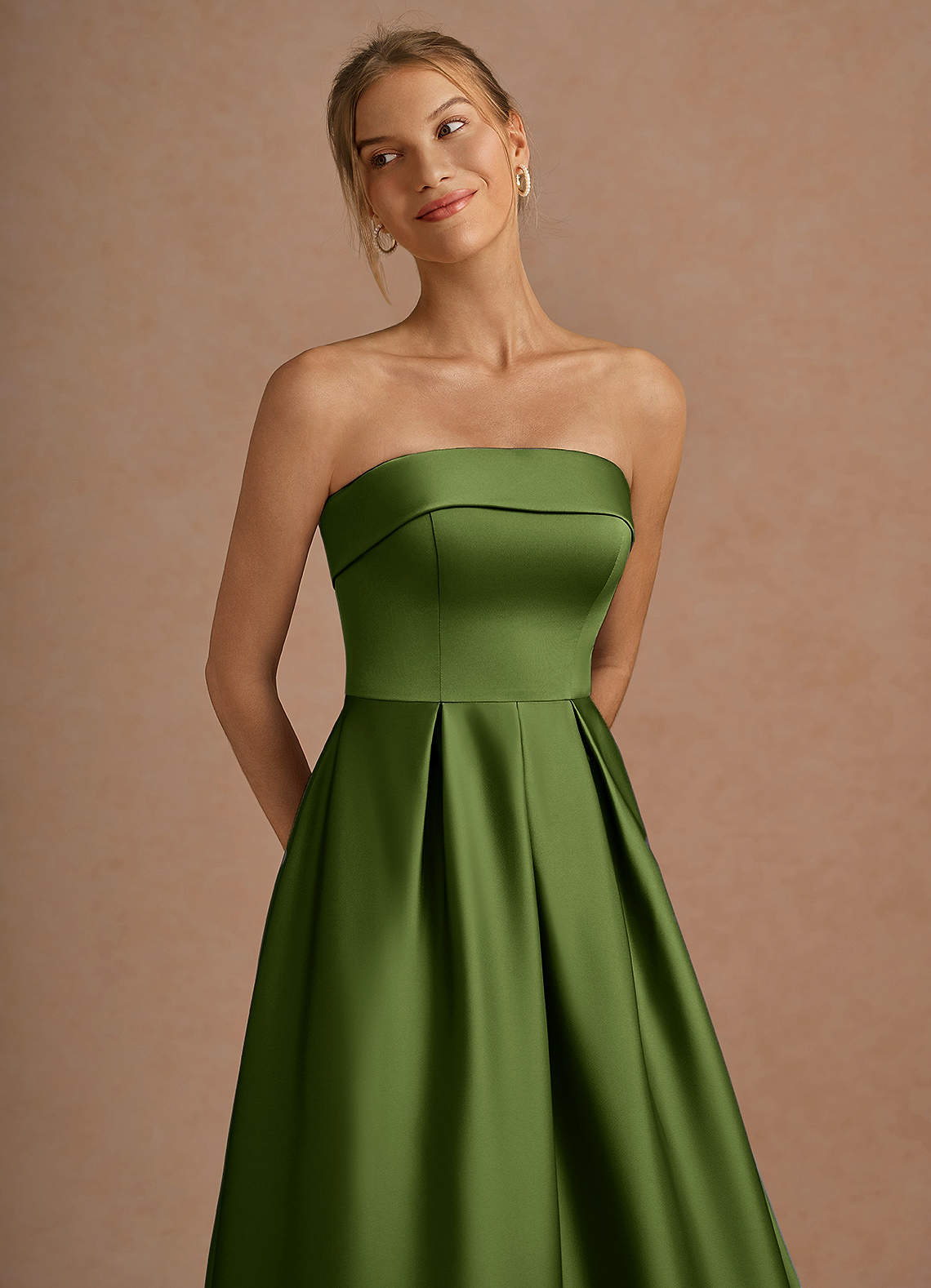 Lucienne Olive Green Midi Dress