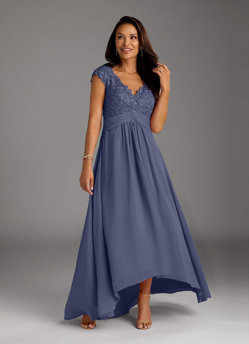 Stormy A-Line Lace Chiffon Dress