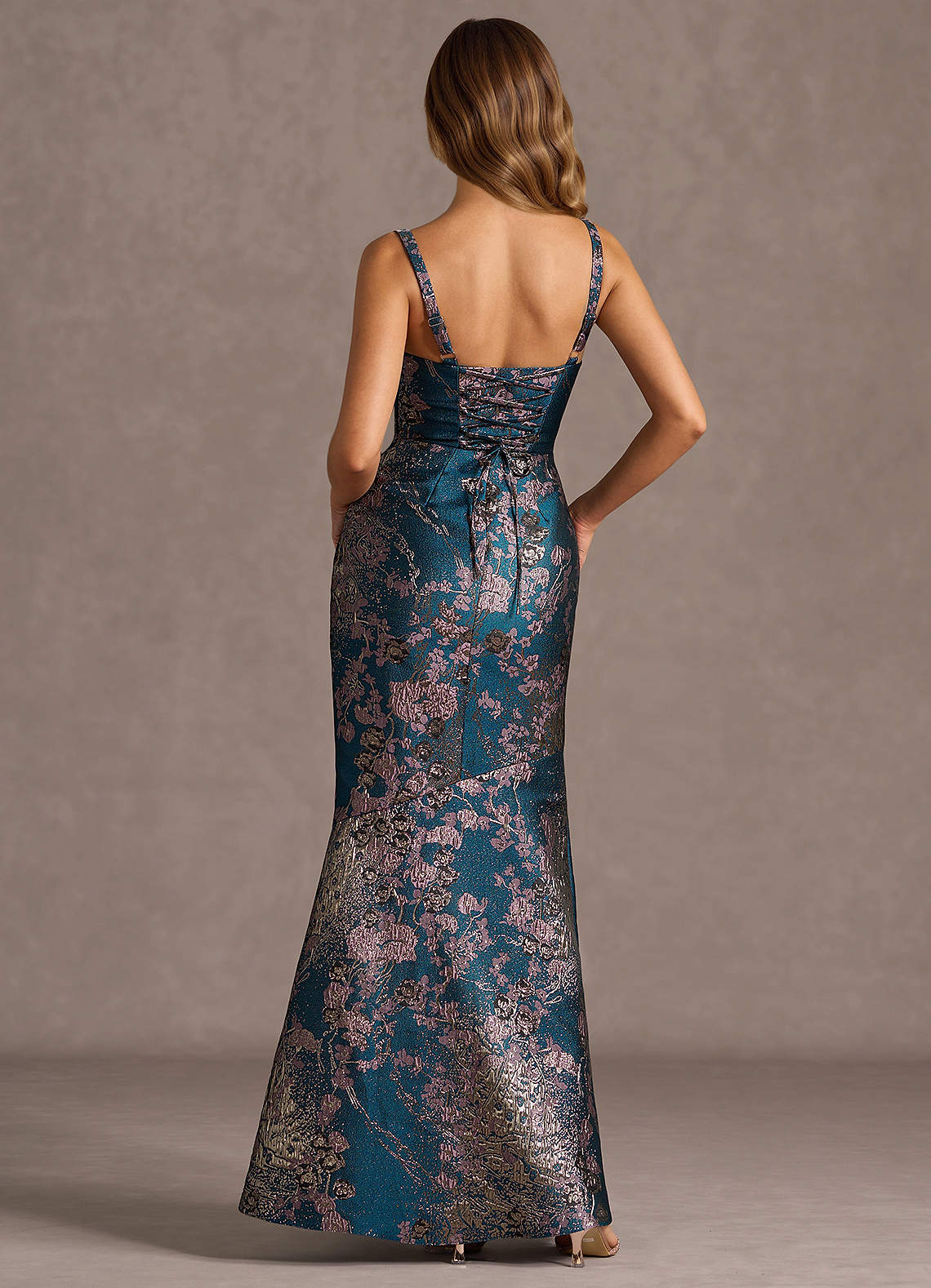 Trinity Teal Floral Maxi Dress