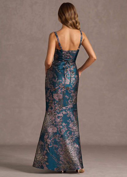 Trinity Teal Floral Maxi Dress