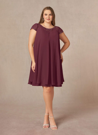 Cabernet Empire Sequins Chiffon Dress
