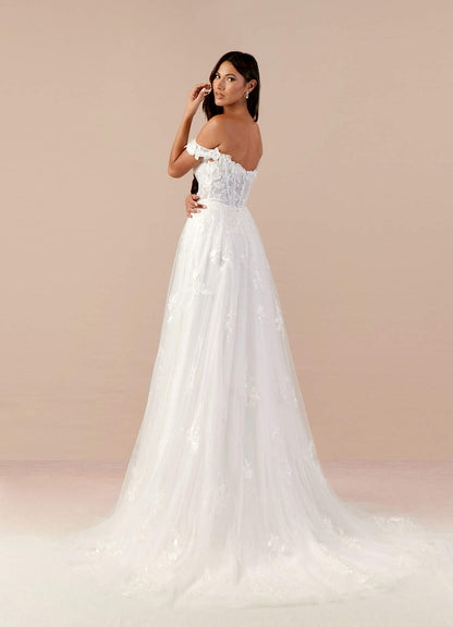 Diamond White A-Line Sweetheart Sequins Tulle Dress